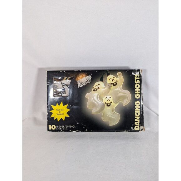 Vintage Dancing Ghosts & Skeleton Lights White Halloween Indoor Outdoor  Tested - Picture 1 of 6